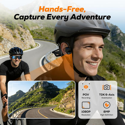 Bone Conduction Headphones with Built-In Camera